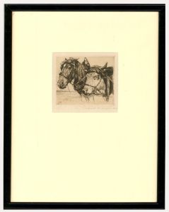 Ernst Haymann (1873-1947) - Framed Early 20th Century Etching, Horse & Oxen