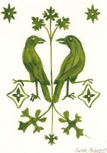 Isabelle Mulvany - Contemporary Gouache, Two Crows