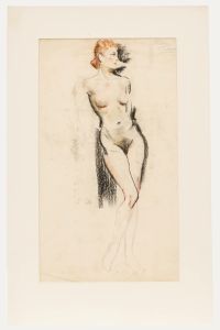 Early 20th Century Pastel - Statuesque Nude
