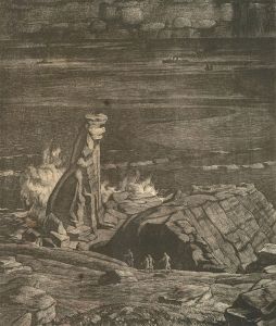 Leslie Moffat Ward (1888-1978) - Lithograph, The Guardian of the Lizard