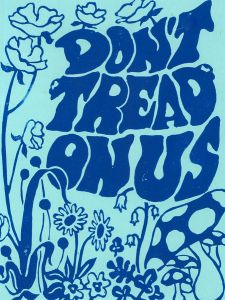 Isabelle Mulvany - Contemporary Linoprint, Don't Tread on Us (Blue)