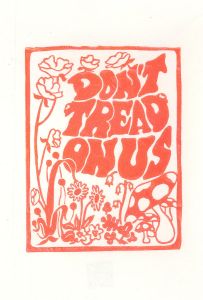 Isabelle Mulvany - Contemporary Linoprint, Don't Tread on Us (White)