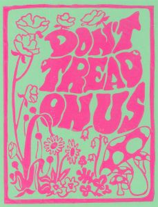 Isabelle Mulvany - Contemporary Linoprint, Don't Tread on Us (Light Green)