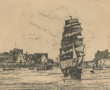 Herbert Cutner (1881-1969) - Mid 20th Century Etching, Leaving the Harbour