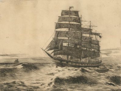 Herbert Cutner (1881-1969) - Mid 20th Century Etching, The White Wave