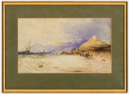 Newman after Charles Bentley - 1878 Watercolour, Clippers on the Coastline