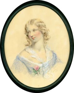 Ada V. Hobson (1831-1911) - 1863 Watercolour, Blushing Beauty
