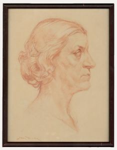 Jean Dulac (1902-1968) - 1942 Watercolour, Portrait of D'Adrienne Dulac-Riche