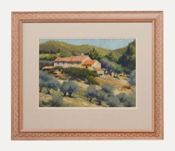 Harry Riley RI - Framed Mid 20th Century Pastel, A Farm near Bandol