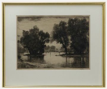 John Fullwood RI RBA (1854-1931) - Early 20th Century Etching, Along the Thames