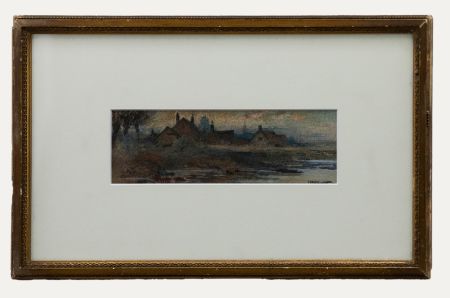J. May - Framed Early 20th Century Watercolour, River Landscape at Dusk