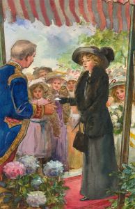Thomas Overnell (1872-1961) - 1912 Gouache, The Presentation