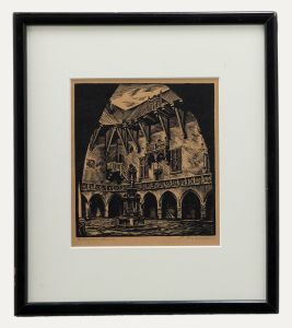 Stanislaw Raczynski (1903-1982) - Framed Woodcut, Collegium Maius