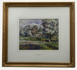 Alfred J. Prust (exh.1924-1937) - 1969 Watercolour, The Park in Summer