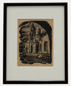 Stanislaw Raczynski (1903-1982) - Mid 20th Century Woodcut, Sigismund's Chapel