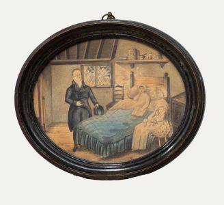 19th Century Stipple Engraving - The Doctor's Call