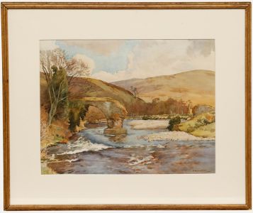 Framed Mid 20th Century Watercolour - Ruined Bridge, Exmoor