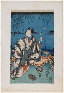 Utagawa Kunisada (1786-1865) - Mid 19th Century Japanese Woodblock, Niwa Suzumi