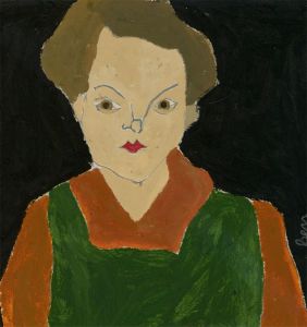 Ben Carrivick - Contemporary Oil, Orange & Green Outfit