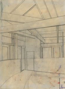 Ben Carrivick - Contemporary Graphite Drawing, Architectural Interior