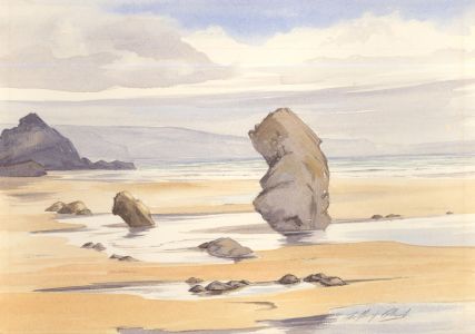Geoffrey Plant (1939-2000) - 20th Century Watercolour, Rock on the Beach