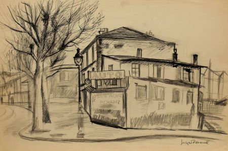 Georges Pacouil (1903-1996) - Mid 20th Century India Ink, The Car Dealership II
