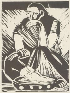 Patricia Johnstone (1944-2023) - Contemporary Woodcut, Seated Woman II