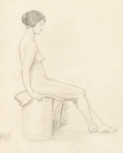 Lorna Bing (1897-1993) - 1920 Graphite Drawing, Seated Female Nude