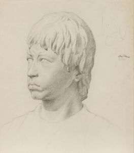William Kerry - Early 20th Century Graphite Drawing, Classical Head Study