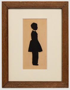 Framed 19th Century Cut Paper Silhouette - Victorian Boy in Profile