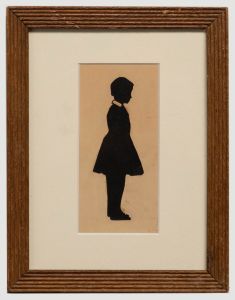 Framed Late 19th Century Cut Paper Silhouette - Victorian Girl in Profile