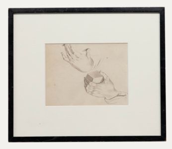Framed 19th Century Watercolour - Anatomical Study of Hands