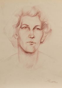 E.P. Clapholt - Mid 20th Century Pastel, Face Study