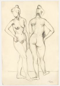 E.P. Clapholt - Mid 20th Century Pen and Ink Drawing, Angles of the Nude Model