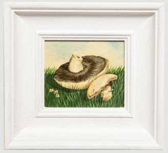Jane Robinson - Framed Contemporary Oil, Flat Mushroom