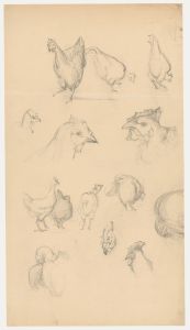 Attrib. John Cluysenaar (1899-1986) - Graphite Drawing, Study of Hens