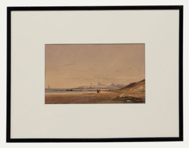 19th Century Watercolour - Coastline in the Moonlight