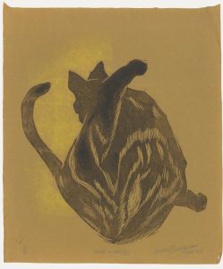 Percy Drake-Brookshaw (1907-1993) - 1971 Woodcut, Nine Lives 14