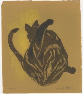 Percy Drake-Brookshaw (1907-1993) - 1971 Woodcut, Nine Lives 14