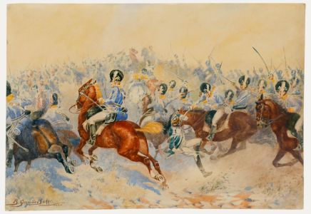 Bernard Granville Baker - Early 20th Century Watercolour, Charge of the Cavalry