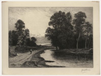 John Fullwood RBA (1854-1931) - 20th Century Etching, Shepherd Guiding the Flock