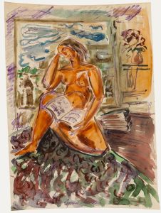 20th Century Watercolour - Expressive Nude