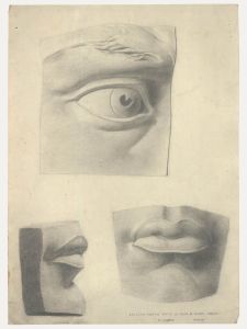 William Henry Ladd - 1910 Graphite Drawing, Details from the Statue of David