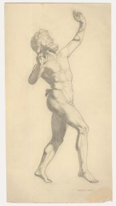 William Henry Ladd - Early 20th Century Graphite Drawing, Dancing Faun