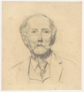 William Henry Ladd - 1912 Graphite Drawing, Man with a Moustache