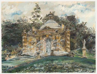 Norah K. Rogerson - 20th Century Watercolour, The Cascade House, Chatsworth