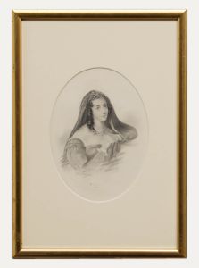H.O. Collins - 1835 Graphite Drawing, Italian Beauty
