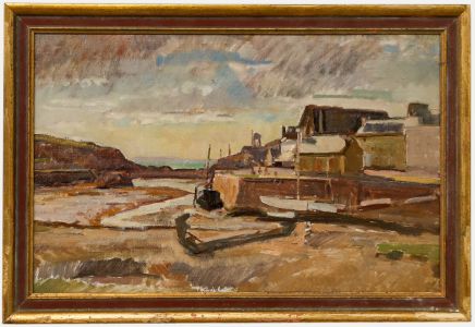 Bertrand Py (1895-1973) - Mid 20th Century Oil, Port of Dahouet, Brittany