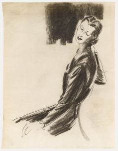 Film Noir c.1940 Charcoal Drawing - A Moment of Whimsy