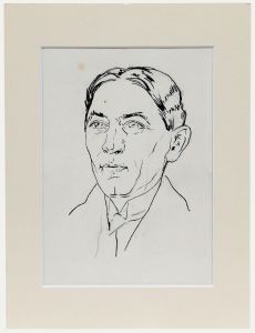 Belgian School Early 20th Century Pen and Ink Drawing - A Man from Ohio